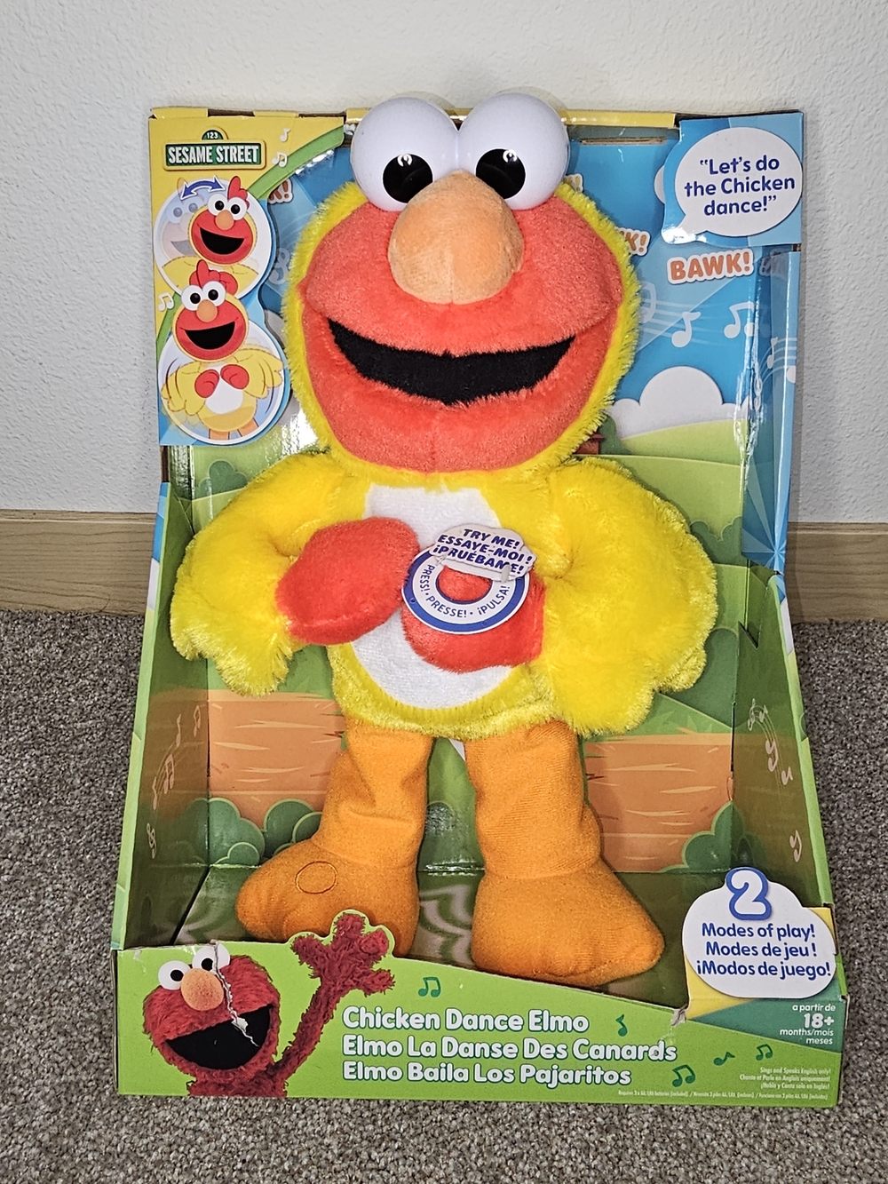 Sesame Street Chicken Dance Elmo Plush - Yellow & Orange